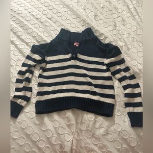 Stripped quarter zip sweater